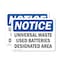 Signmission Universal Waste Used Batteries Designated Area, 7 in W x Rectangle, Vinyl Decal OS-2PACK-NS-D-57-L-18774 - alternate 1
